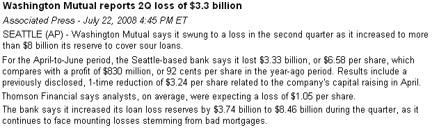 Washington Mutual Loss